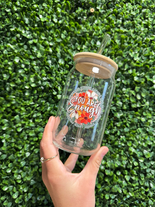 🌿 16oz Glass Can Cups – Multiple Designs Available