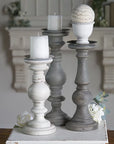 Mismatched Candle Holder Set – Rustic Cottage Style