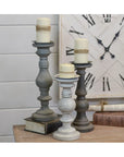 Mismatched Candle Holder Set – Rustic Cottage Style