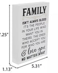 “Family Isn’t Always Blood” Wood Block Sign