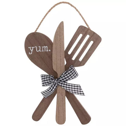 Yum Spoon, Knife & Spatula Wood Decor