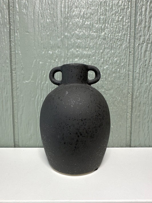 Small Black Ceramic Pitcher
