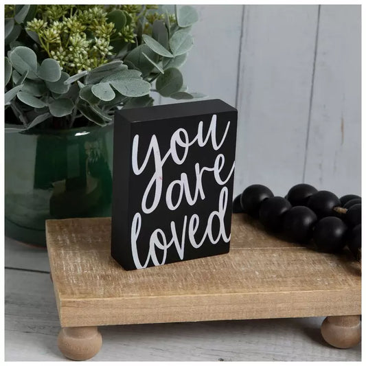 “You Are Loved” Mini Wooden Block Sign