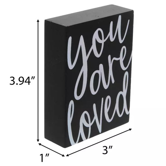 “You Are Loved” Mini Wooden Block Sign