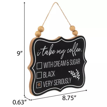 I Take My Coffee Wood Wall Decor