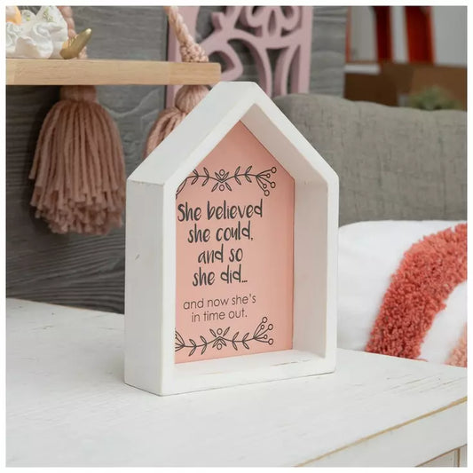 She Believed Wooden House Decor