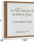 1 Corinthians 16:14 Diaper Duty Framed Wood Decor