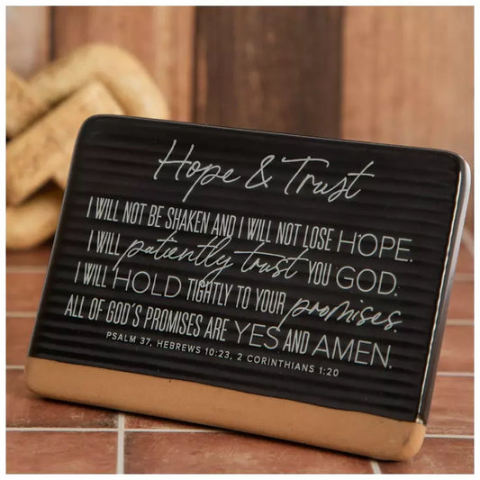 “Hope & Trust” Ceramic Plaque