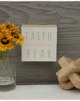 Faith Over Fear Wood Decor