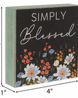 “Simply Blessed” Mini Wooden Block Sign