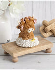 Highland Cow with Hair Rollers Figurine – “Bubble Bath Babe” 🛁🐮