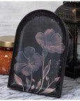 Black Arch Floral Plaque – “Midnight Bloom” 🌸