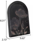 Black Arch Floral Plaque – “Midnight Bloom” 🌸