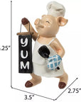 Chef Pig Holding Sign