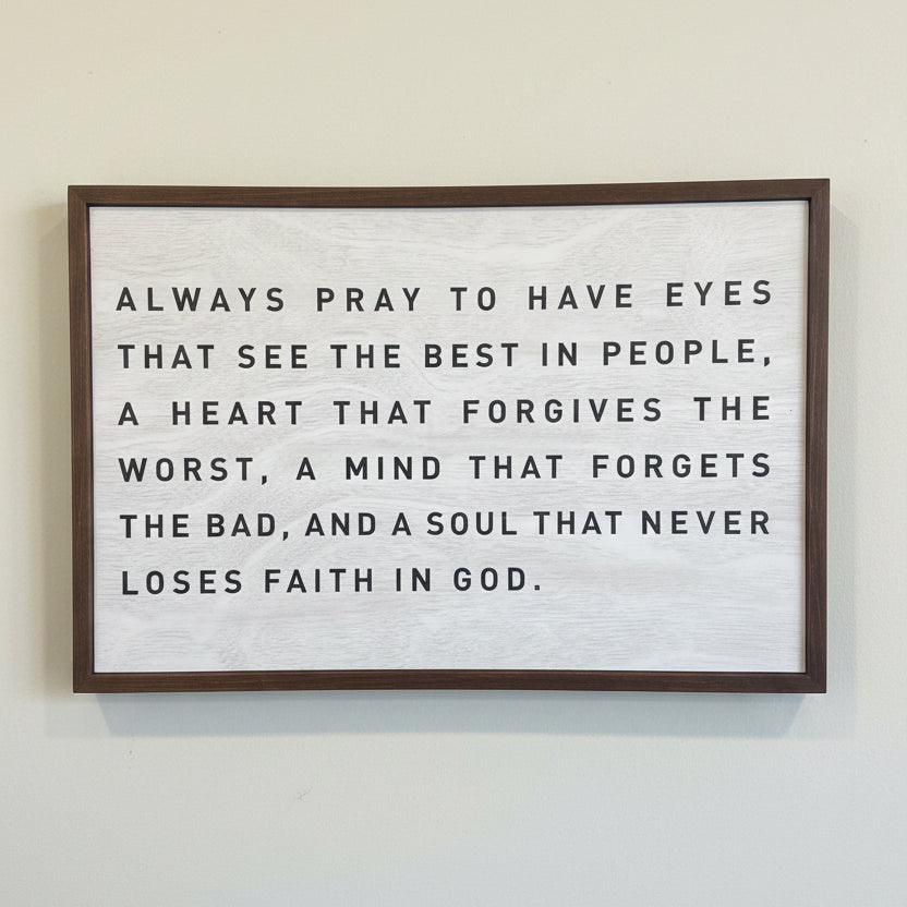 Always Pray Wood Framed Wall Art