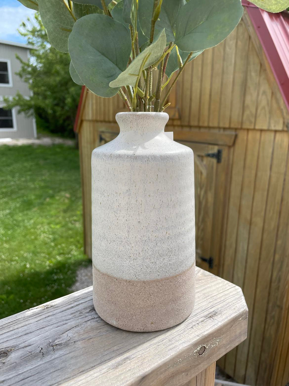 Artificial Eucalyptus Arrangement in Decorative Vase