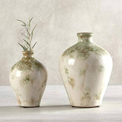 Sage & Cream Ceramic Vase