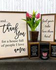 “Thank You for a House Full of People I Love” Wooden Sign