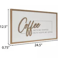 Coffee Gets Me Started Wood Wall Art
