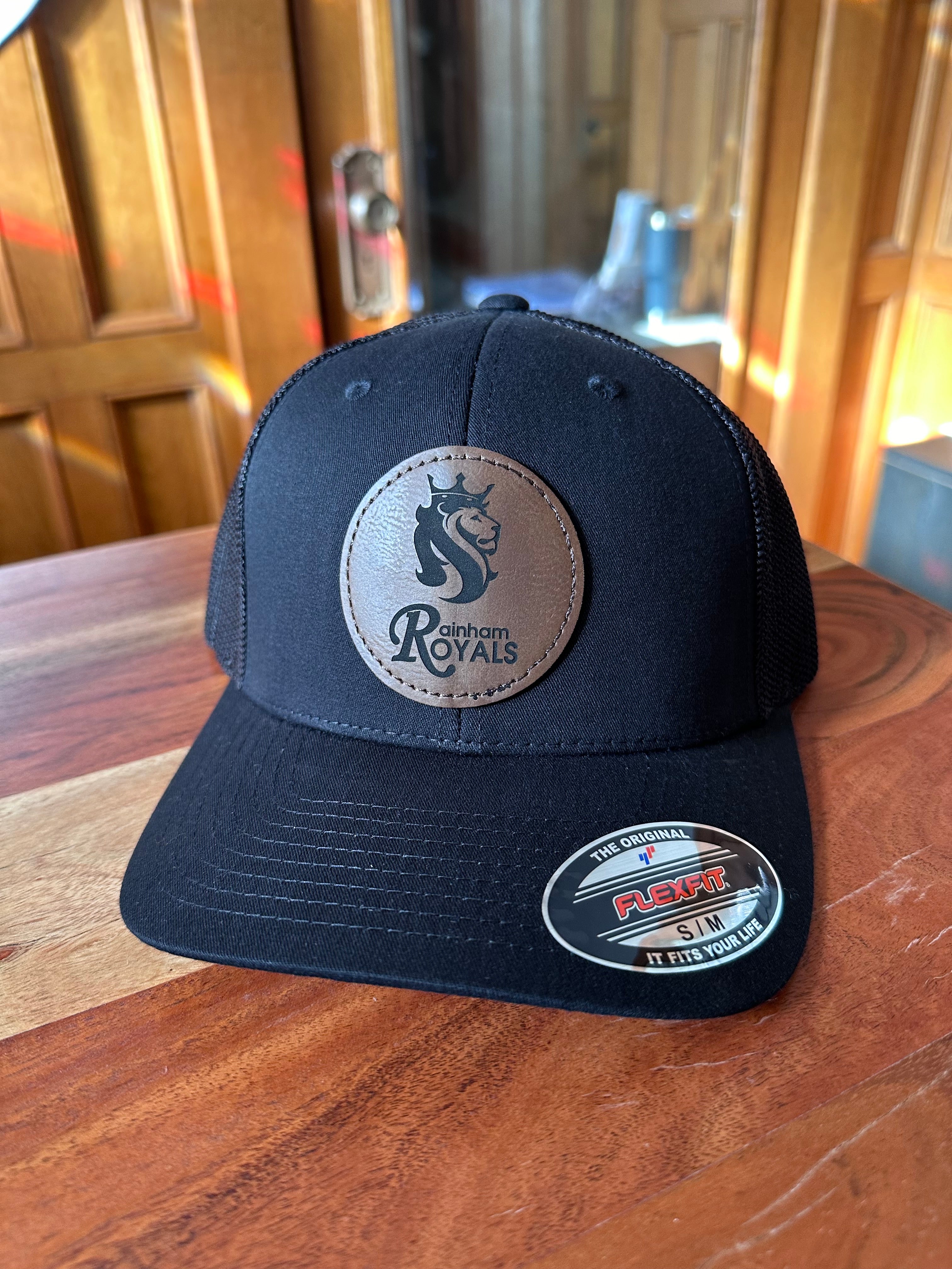 Custom Engraved Leather Hat LRG XL Black