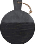 Round Black Marble and Mango Wood Serving Board