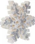 White & Silver Wood Snowflake