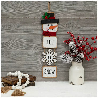 “Let It Snow” Hanging Snowman Sign