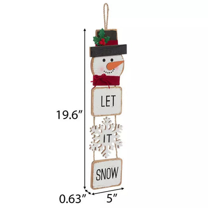 “Let It Snow” Hanging Snowman Sign