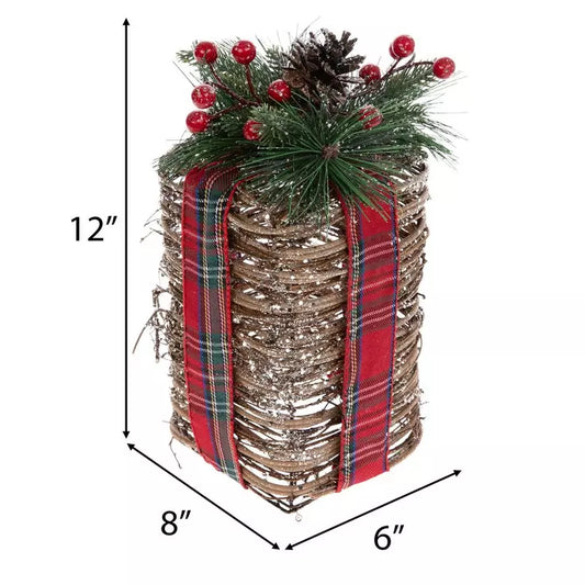 Rustic Grapevine Christmas Gift Décor