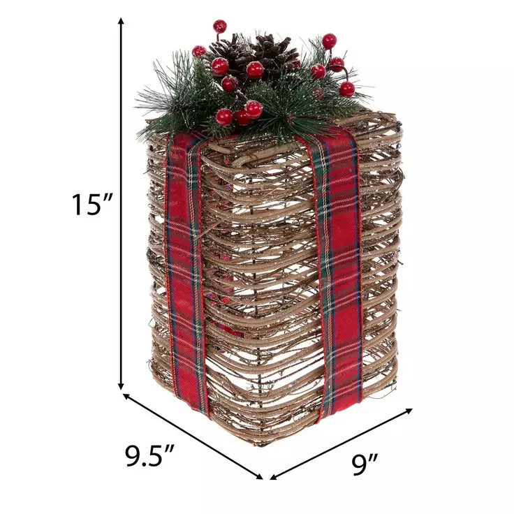 Rustic Grapevine Christmas Gift Décor