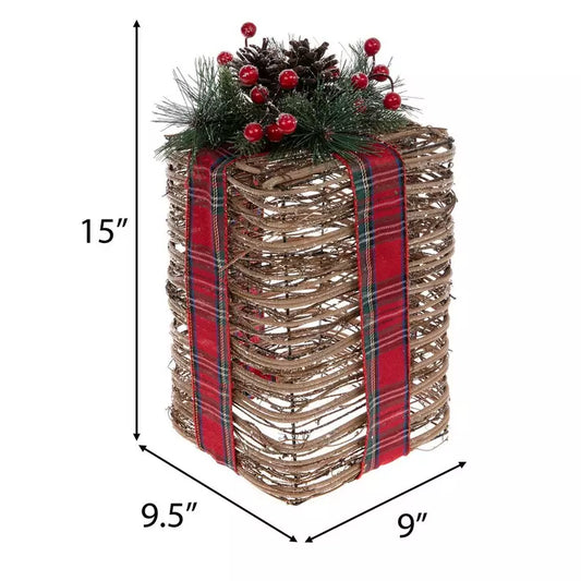 Rustic Grapevine Christmas Gift Décor