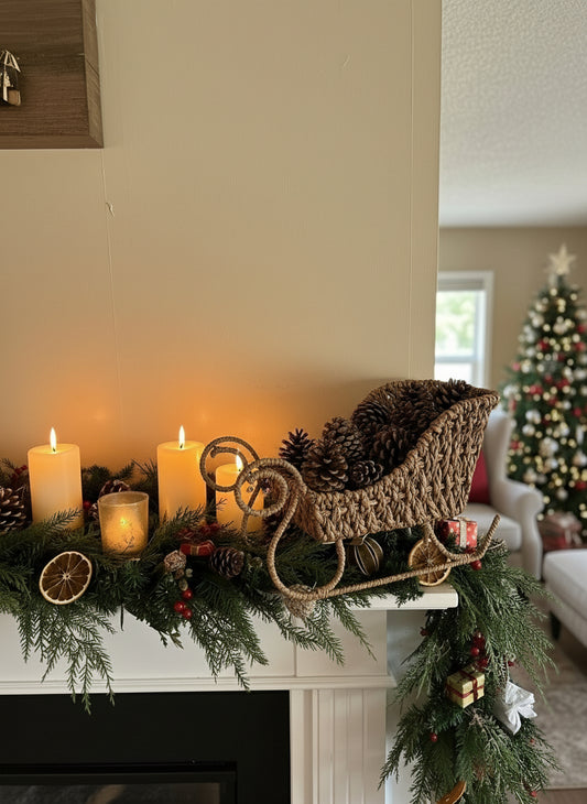 Woven Natural Seagrass Sleigh Décor