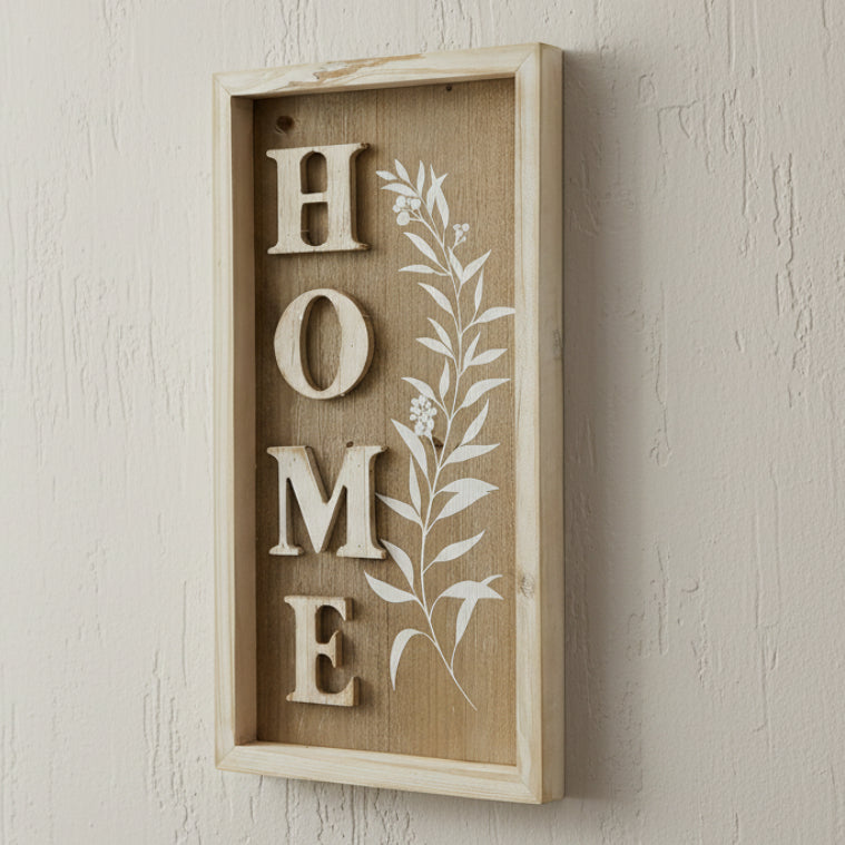 Home Wood Framed Wall Sign