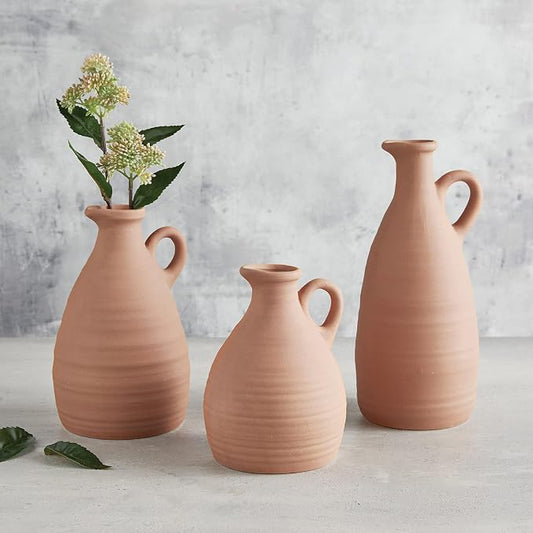 Terracotta Jug Vase With Handle