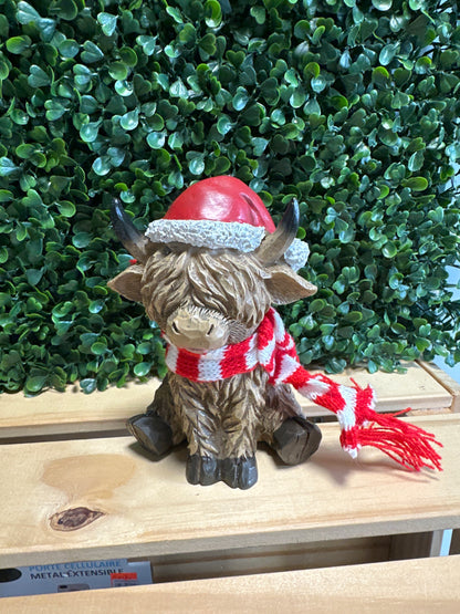 Holiday Highland Cow Figurines – Sold Individually