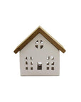 Ceramic House Tealight Holder with Wooden Roof