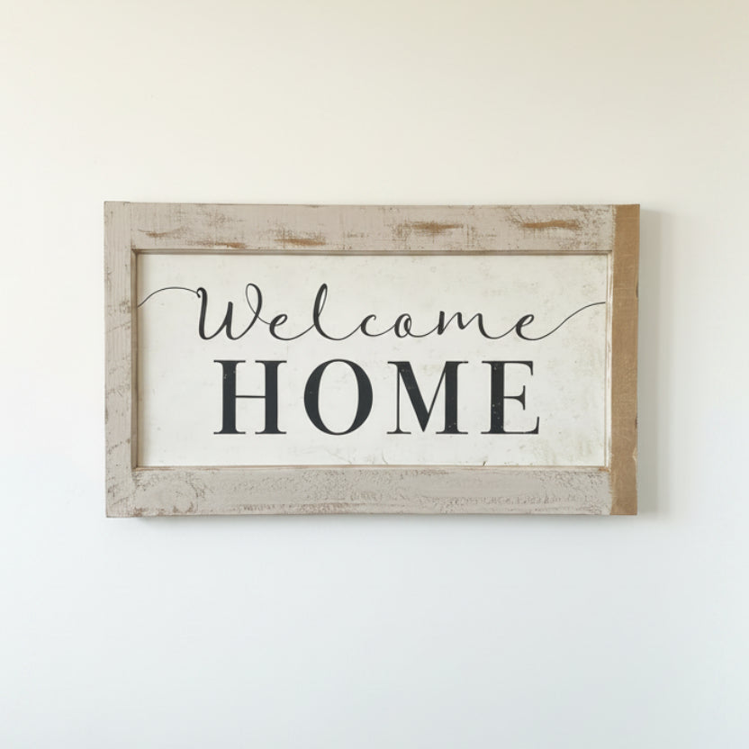 Welcome Home Wood Framed Sign