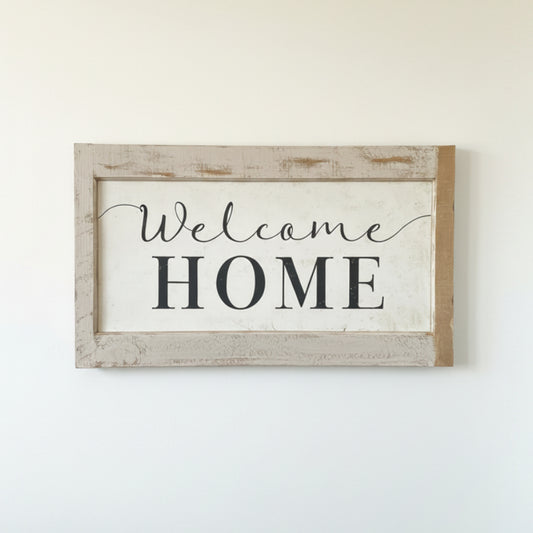 Welcome Home Wood Framed Sign