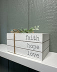 Faith, Hope, Love Wooden Book Block