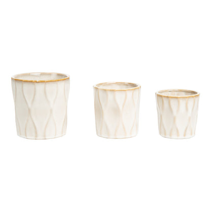 Wavy Creamy White Planter