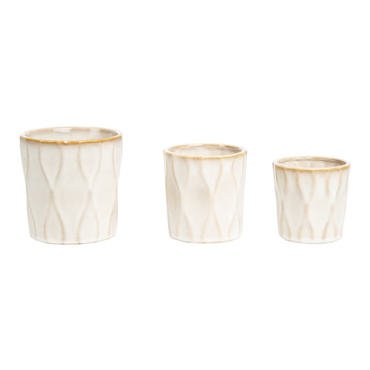 Wavy Creamy White Planter