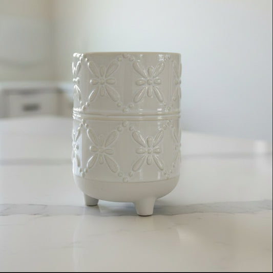 White Footed Planters
