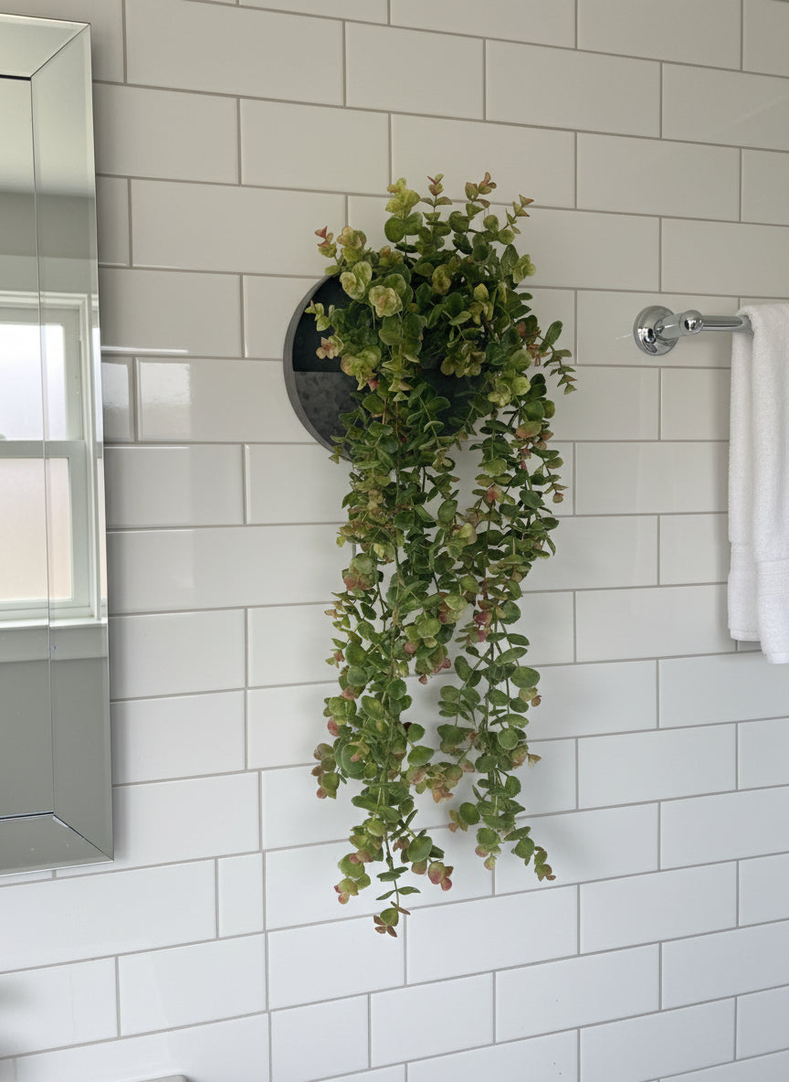 Burgundy Hanging Eucalyptus – Faux Greenery Wall Décor