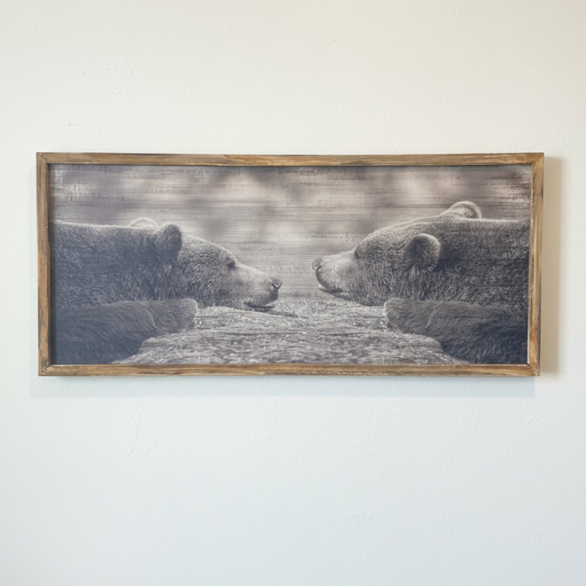 Bear Wood Framed Wall Art