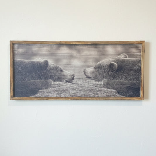 Bear Wood Framed Wall Art