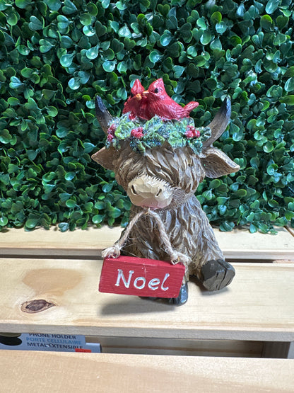 Holiday Highland Cow Figurines – Sold Individually