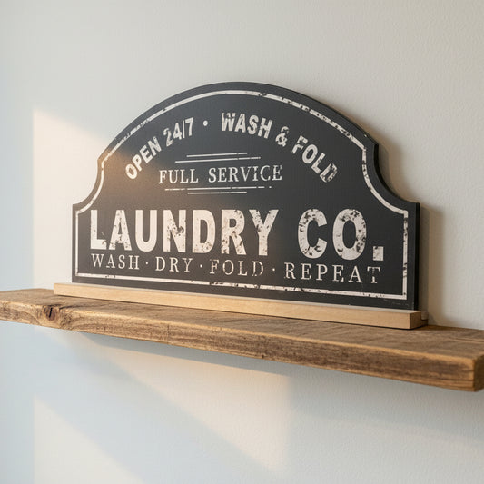 Laundry Co. Wood Sign