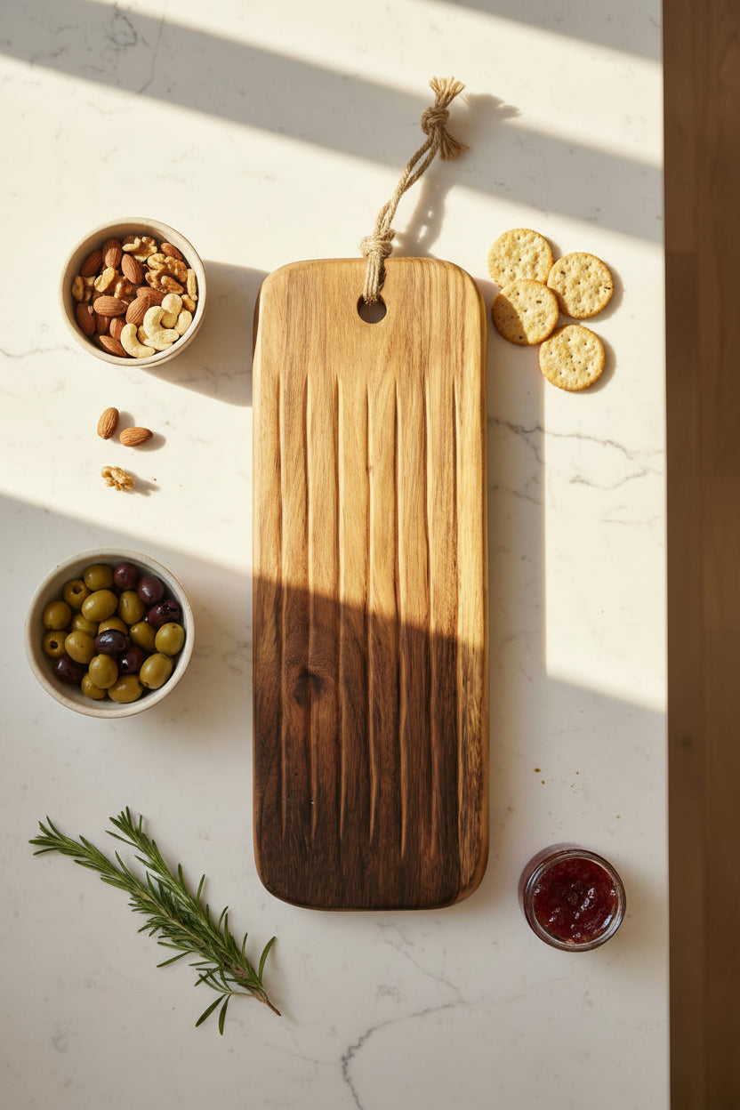 Wood Ridged Serving Board
