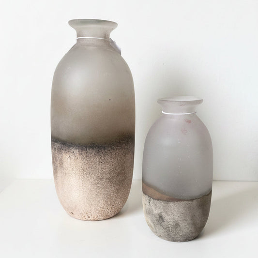 Frosted Glass Vase Set Of Two