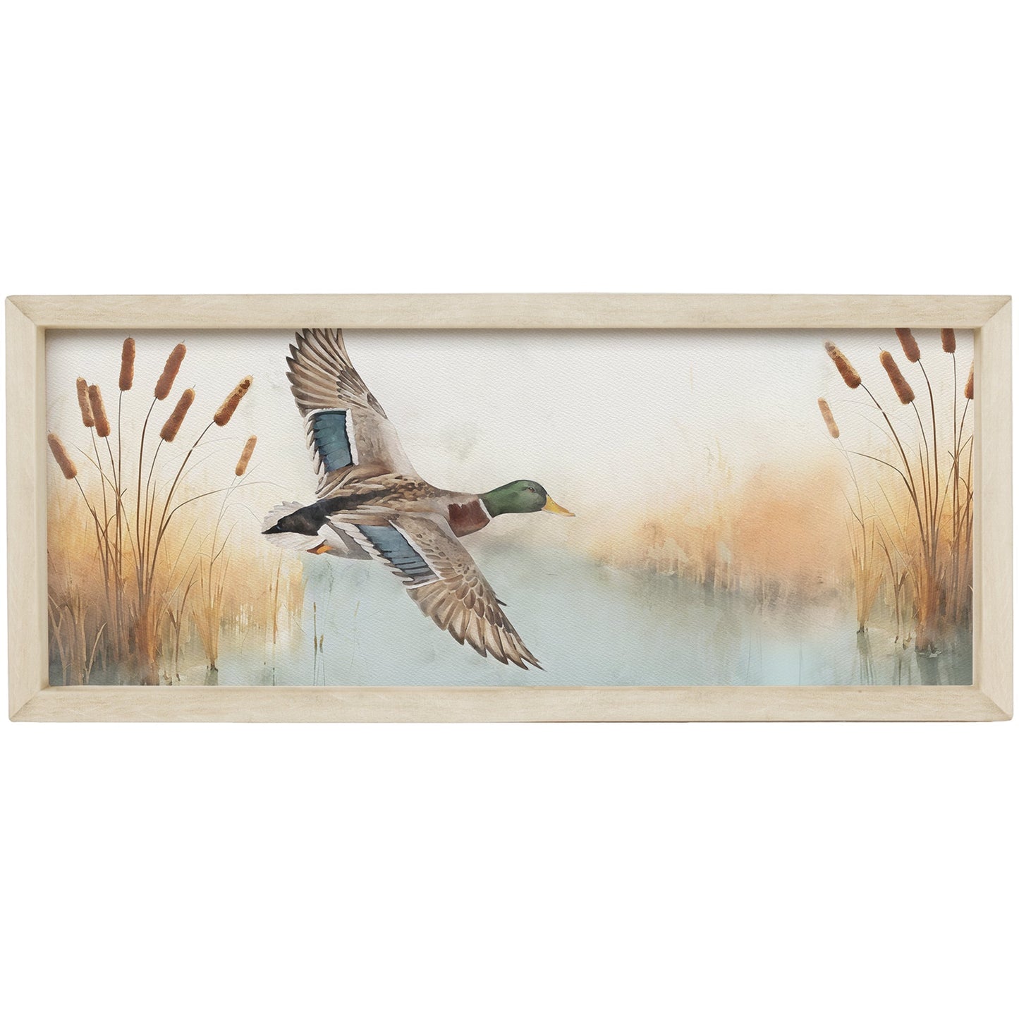 Duck Cattails Scene Wall Art